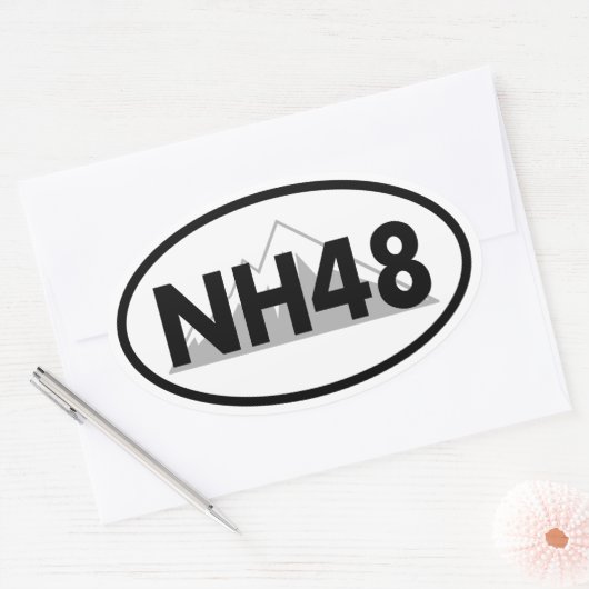 New Hampshire 48 Oval Ovale Sticker (Envelop)