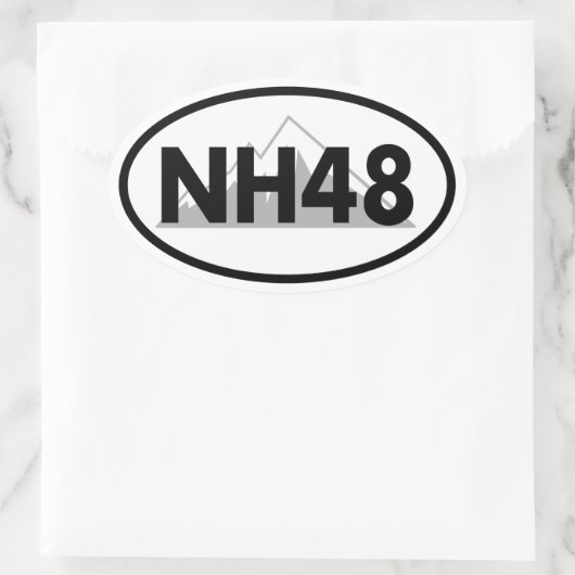 New Hampshire 48 Oval Ovale Sticker (Tas)