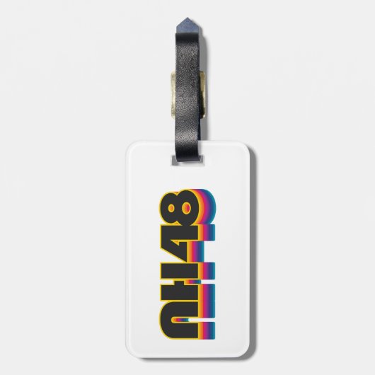 New Hampshire 48 Rainbow Bagagelabel (Achterkant verticaal)