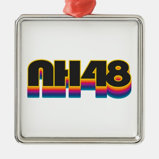 New Hampshire 48 Rainbow Metalen Ornament (Voorkant)