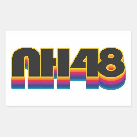 New Hampshire 48 Rainbow Rechthoekige Sticker (Voorkant)