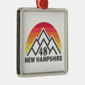 New Hampshire 48 Retro Mountain Metalen Ornament (Rechts)