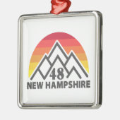 New Hampshire 48 Retro Mountain Metalen Ornament (Links)