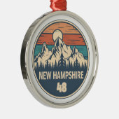 New Hampshire 48 zonsondergang Metalen Ornament (Rechts)