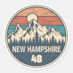 New Hampshire 48 zonsondergang Ronde Sticker