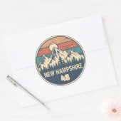 New Hampshire 48 zonsondergang Ronde Sticker (Envelop)