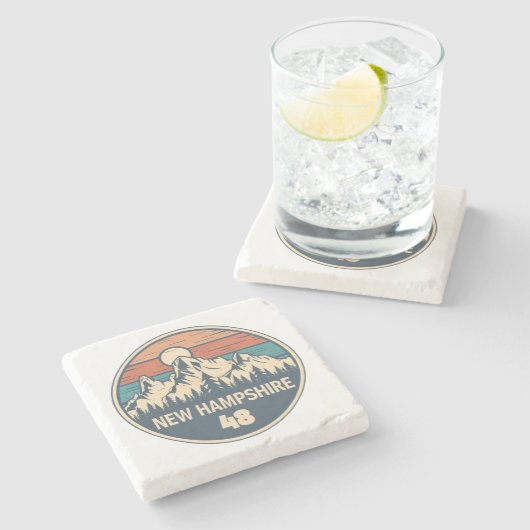 New Hampshire 48 zonsondergang Stenen Onderzetter (Zijkant)