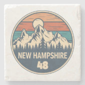 New Hampshire 48 zonsondergang Stenen Onderzetter (Voorkant)