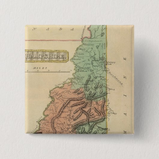 New Hampshire 8 Vierkante Button 5,1 Cm (Voorkant)