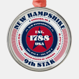 New Hampshire 9e staat kerstversiering Metalen Ornament
