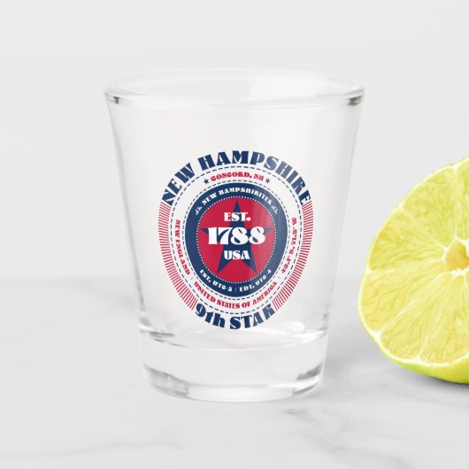 New Hampshire 9th Star Patriotic Shot glas (Voorkant)