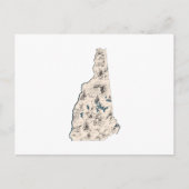 New Hampshire  Afbeelding Map Antiek Briefkaart (Voorkant)