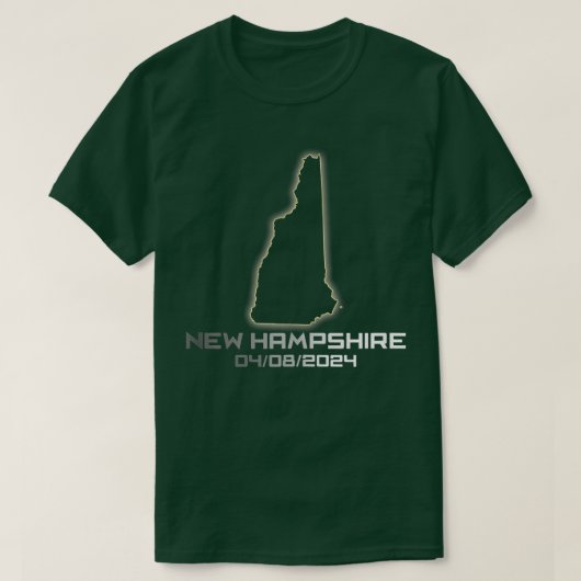 New Hampshire America Astronomie otal Solar Eclips T-shirt (Design voorkant)