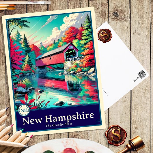 New Hampshire | Anime Style Cel Shaded Briefkaart