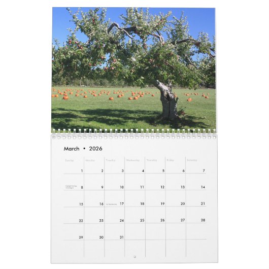 New Hampshire Apple Orchards Calendar Kalender (Mar 2026)