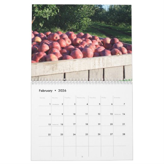 New Hampshire Apple Orchards Calendar Kalender (Feb 2026)