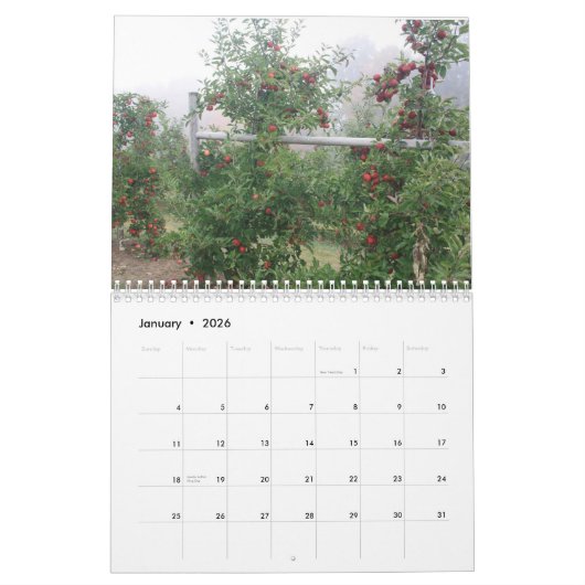 New Hampshire Apple Orchards Calendar Kalender (Jan 2026)