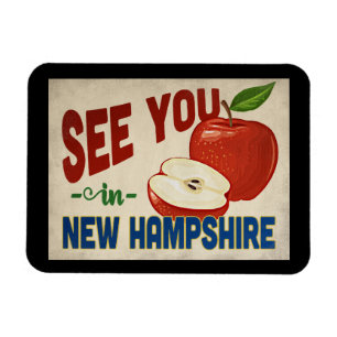 New Hampshire Apple - Vintage Travel Magneet