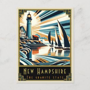 New Hampshire   Art. Deco Briefkaart