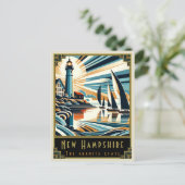 New Hampshire | Art. Deco Briefkaart (Staand voorkant)