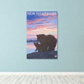 New Hampshire Bear en Cub Canvas Afdruk (Insitu (Houten vloer))