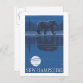 New Hampshire Bear in het Moonlight Briefkaart (Voorkant / Achterkant)