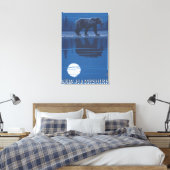 New Hampshire Bear in het Moonlight Canvas Afdruk (Insitu (Slaapkamer))