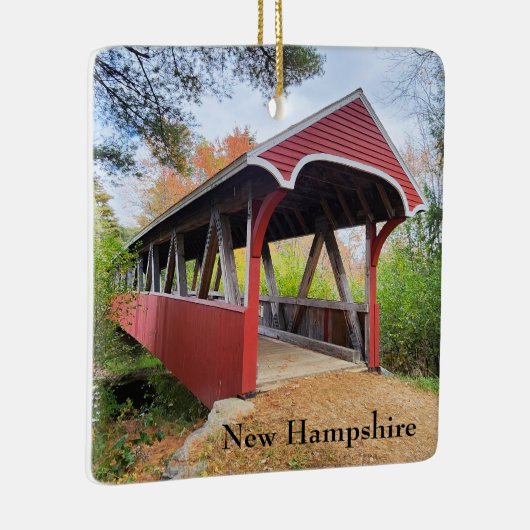 New Hampshire Belmont overdekte brug Keramisch Ornament (Rechts)