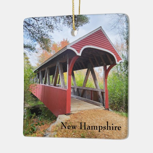 New Hampshire Belmont overdekte brug Keramisch Ornament (Links)