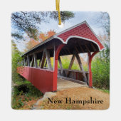 New Hampshire Belmont overdekte brug Keramisch Ornament (Voorkant)