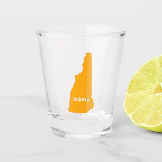 New Hampshire Belong State Map Shot Glas (Voorkant)