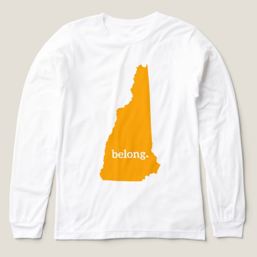 New Hampshire Belong State Map Tri-Blend Shirt (Voorkant)