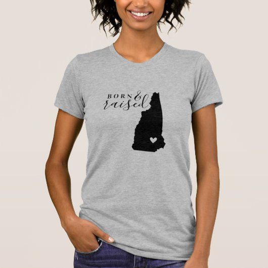 New Hampshire Born en Raised State T-shirt (Voorkant)