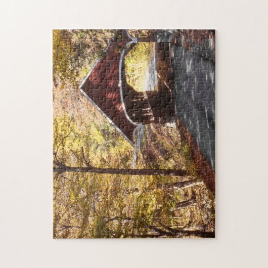 New Hampshire Bridge Mooie herfstlandschap Herfst Legpuzzel (Verticaal)