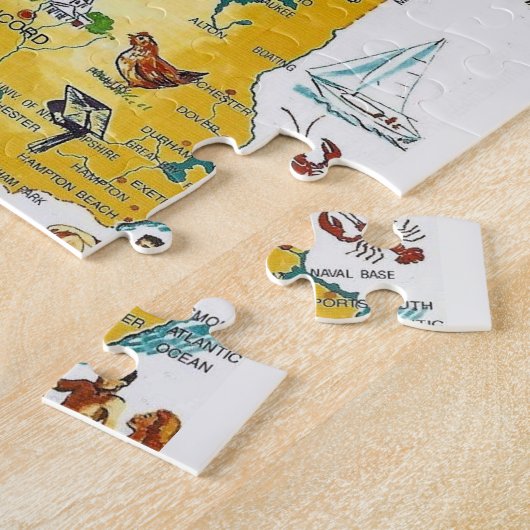 New Hampshire Briefkaart Kaart Jigsaw Puzzel (Zijkant)