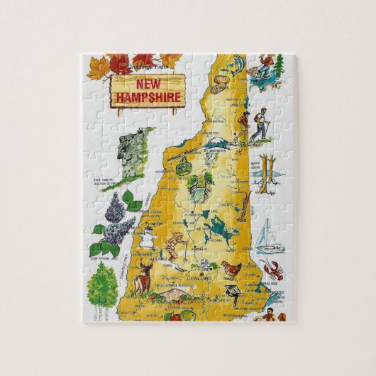 New Hampshire Briefkaart Kaart Jigsaw Puzzel (Verticaal)