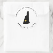 New Hampshire bruiloft welkom Sticker Label, zwart (Tas)
