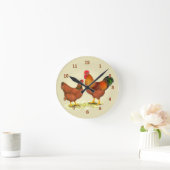 New Hampshire Chickens Clock Ronde Klok (Huis)