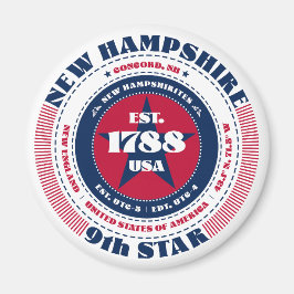 New Hampshire Circle Typografie Souvenir Magneet