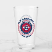 New Hampshire Circulaire Typografie Ontwerp Glas (Achterkant)