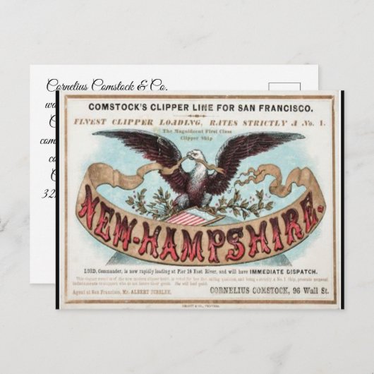 New Hampshire Clipper zeilen Briefkaart (Voorkant / Achterkant)