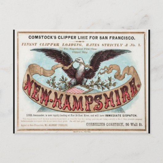 New Hampshire Clipper zeilen Briefkaart (Voorkant)