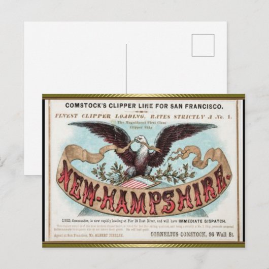 New Hampshire Clipper zeilen Briefkaart (Voorkant / Achterkant)