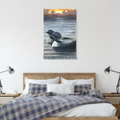New Hampshire Common Loon Canvas Afdruk (Insitu (Slaapkamer))