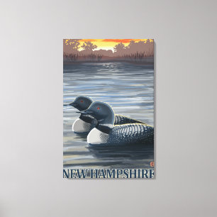 New Hampshire Common Loon Canvas Afdruk