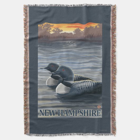 New Hampshire Common Loon Deken (Voorkant Verticaal)