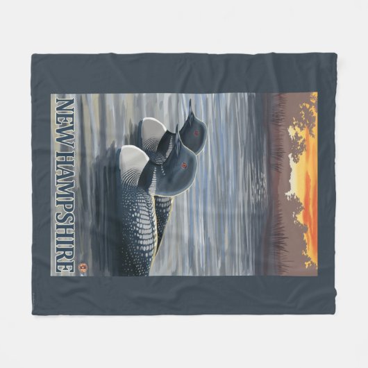 New Hampshire Common Loon Fleece Deken (Voorkant (Horizontaal))