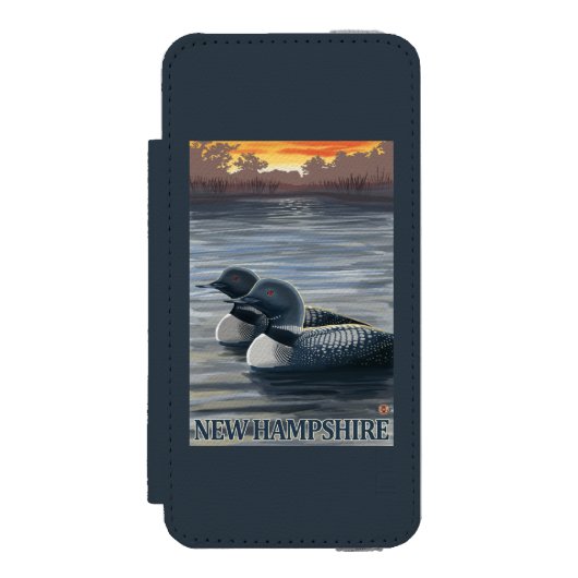 New Hampshire Common Loon Incipio iPhone Portemonnee Hoesje (Voorkant Agenda)