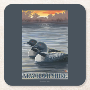 New Hampshire Common Loon Kartonnen Onderzetters