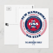 New Hampshire, Concord, NH, Patriottisch, Monogram Briefkaart (Voorkant / Achterkant)